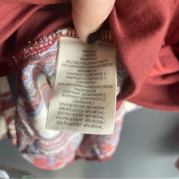 TINY bohemian boho Women blouse with V Neck - Picture 5 of 6